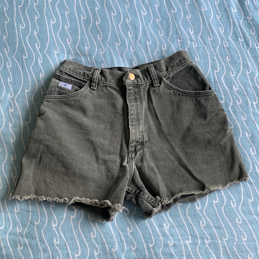 Vintage Wrangler Denim Shorts Faded Black/Green